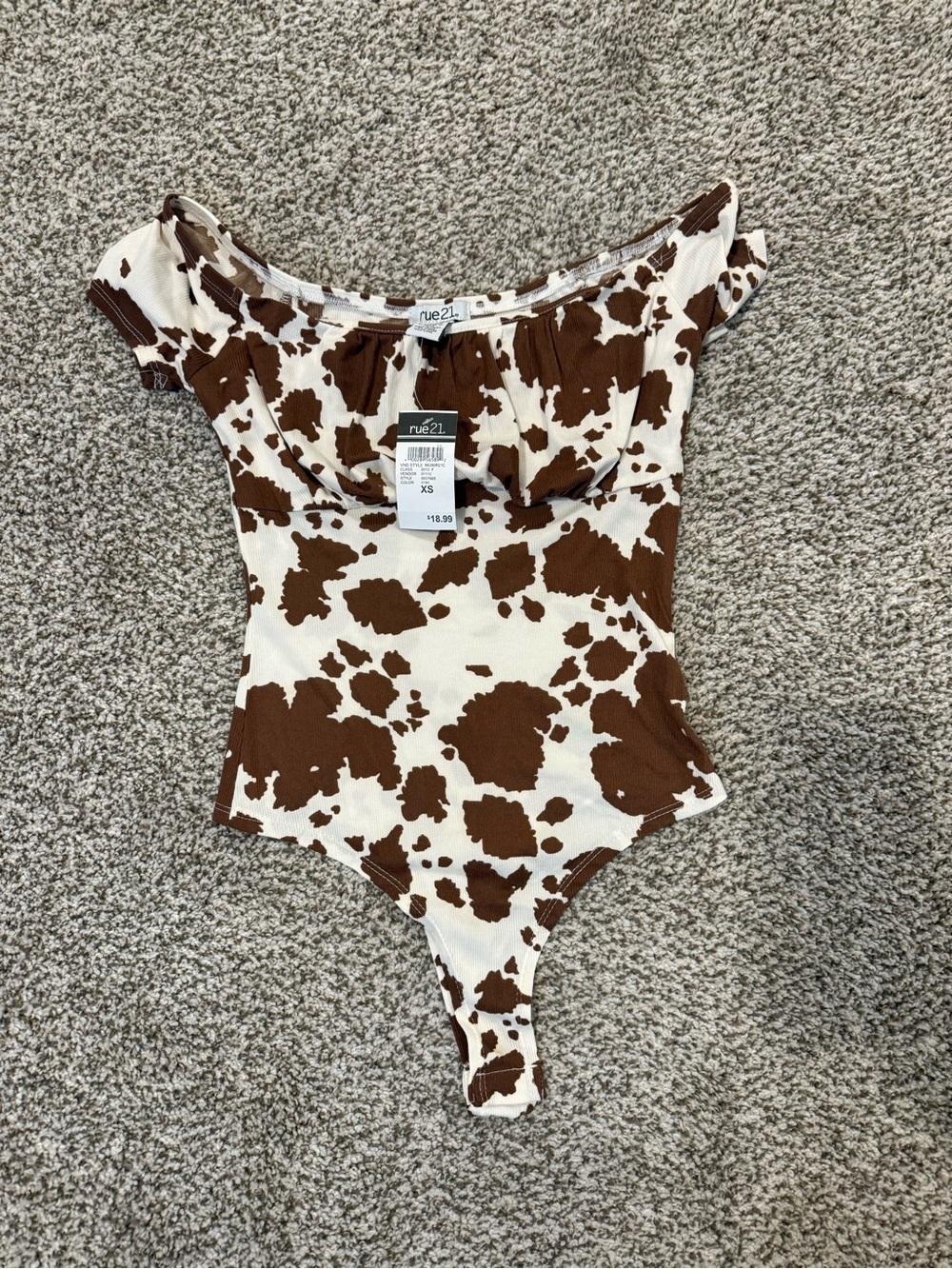 rüe21 cow print bodysuit